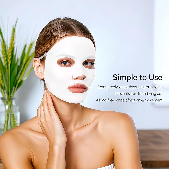 4 Pack Silicone Face Mask Holder for Sheet Masks,Moisturizing Facial Mask Cover,Prevent Evaporation,Beauty Face Tool,Travel Pouch,Reusable Anti-Wrinkle Silicone Face Mask