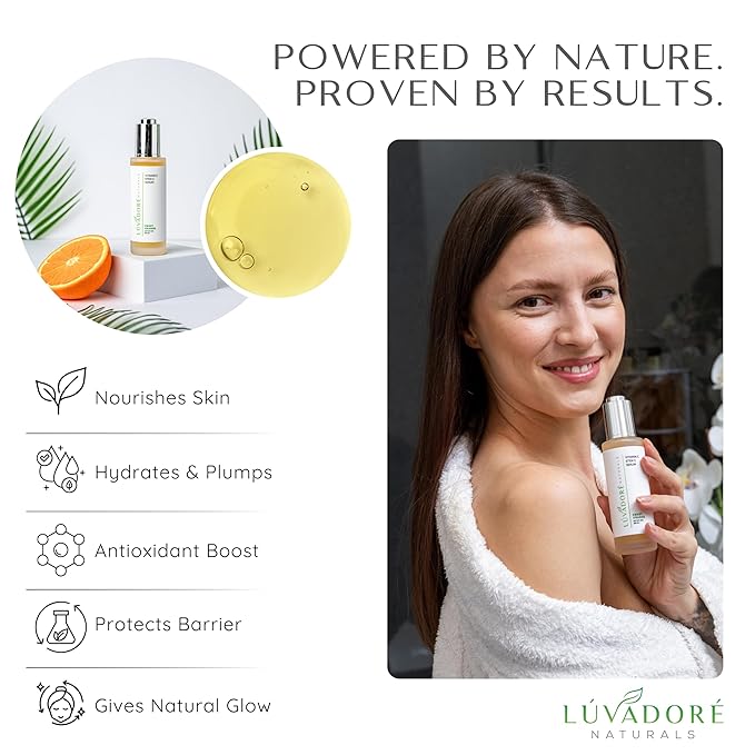 Vitamin C Serum for Face & Neck 2oz - 20% Vit C Serum Face, Reduces Dark Spots, Firms Skin with Orange Stem Cells, Plant Based Vitamin C, Anti-Aging, Natural Clean Beauty