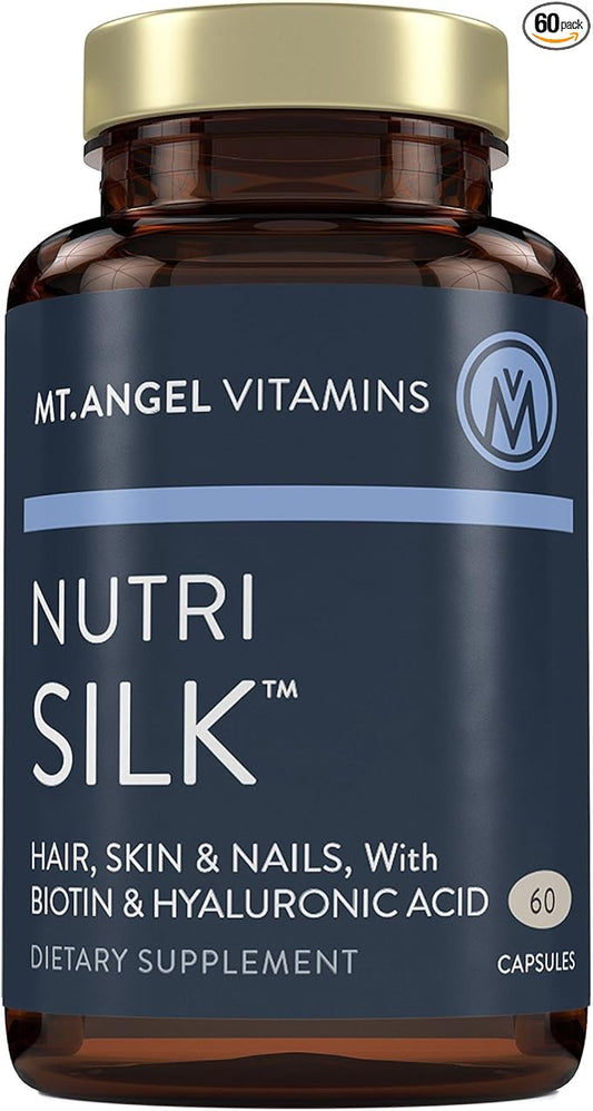 Mt. Angel Vitamins: NutriSilk Capsules. Promotes Healthy Hair & Skin, Boost Collagen, B Vitamins, 60 Capsules