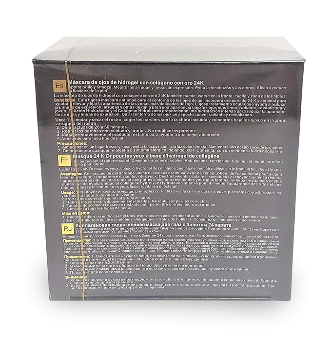 24k Gold Collagen Hydrogel Eye Mask | Improve Wrinkles, Anti Puffiness, And Dark Circle | 60 Pcs of Eye Mask