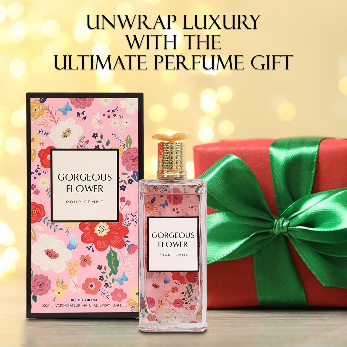 Gorgeous Flower Eau de Parfum for Women - 100ml Floral & Fruity Perfume with Lavender, Coconut, Vanilla & Pear, Long-Lasting Feminine Fragrance