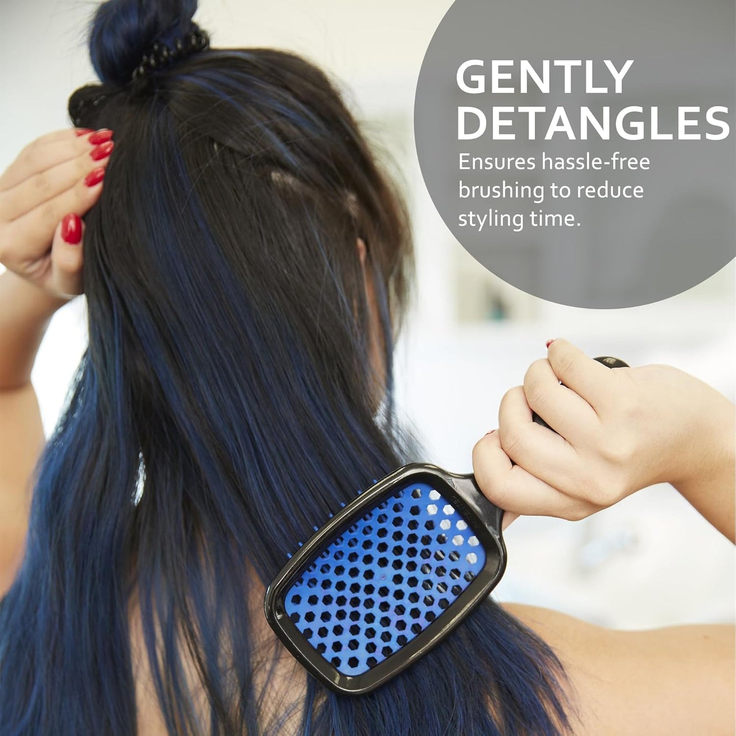 Detangling Brush for All Wet or Dry Hair Types - Pain-Free Brushing, Vented Hair Brush - Lightweight Handle with Extreme Flex to Contour to Scalp (Persian Pink)