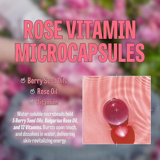 [K-Beauty] Rose Vitamin Oil to Foam - All-in-One Korean Face Wash Oil Based Foaming Facial Cleanser - Pore Minimizing & Blackhead Remover - Makeup Deep Cleansing Oil for All Skin Types (3.88 fl oz)