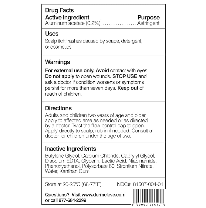 Dermeleve Scalp Serum for Neuropathic Itch, Sebborheic Dermatitis & Scalp Psoriasis | Dry Itchy Leave In Scalp Treatment | Quick Absorbing, Moisturizing & Non-Greasy (1 Pack)