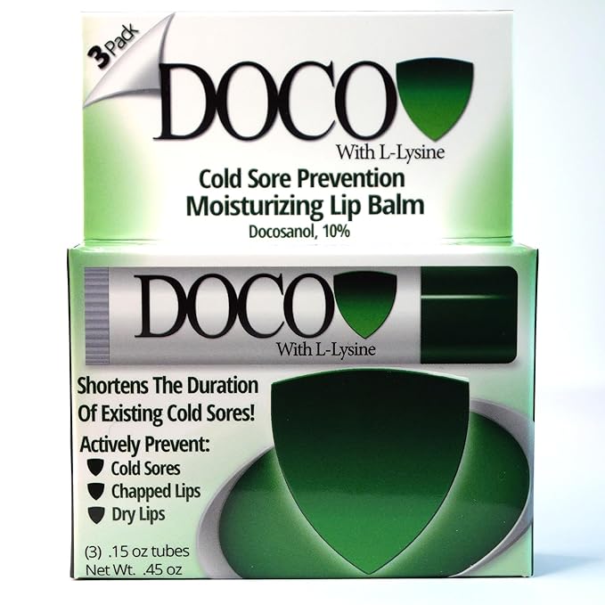DocoShield Lip Balm w/Docosanol and Lysine (3-Pack)