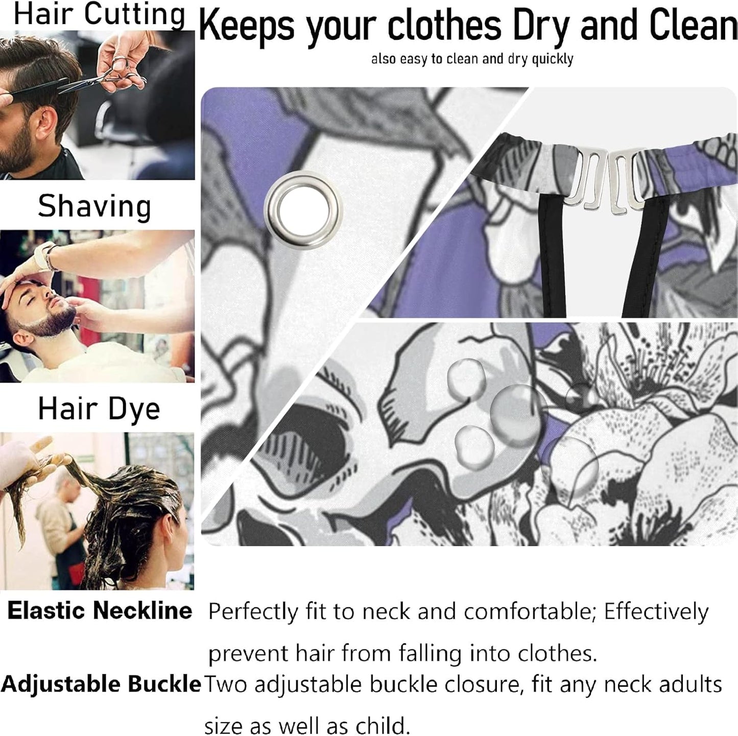 visesunny Professional Barber Cape Polyester Hair Cutting Clippings Catcher Grooming Cape Apron for Shaving Trimming For Men