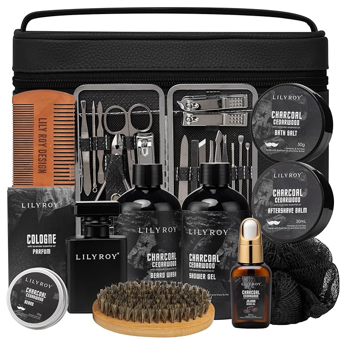 Father's Day Bath & Beard Gift for Men - 12-Piece Men’s Beard & Body Care Gift Set, Luxury Grooming Kit with Beard Wash | Christmas, Birthday Gifts for Him, All Occasion for Dad, Boyfriend, Husband