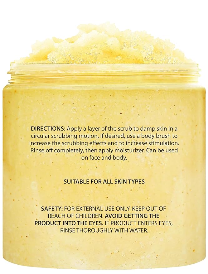 Brooklyn Botany Dead Sea Salt and Sweet Orange Body Scrub - Moisturizing and Exfoliating Body, Face, Hand, Foot Scrub - Fights Stretch Marks, Fine Lines, Wrinkles - Great Gifts for Women & Men - 10 oz