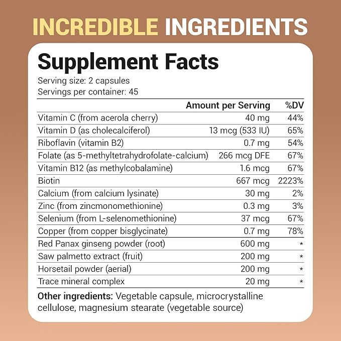 Dr. Berg All-in-One Vitamins for Hair, Skin, & Nails - Advanced Formula with Biotin, Saw Palmetto, DHT Blocker, & Trace Minerals - 90 Veg Capsules