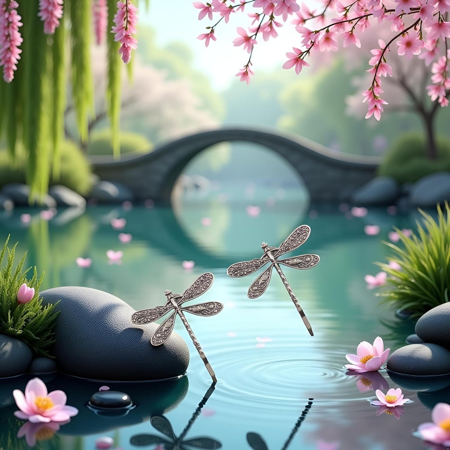 2Pcs Silver Dragonfly Hair Clip Wedding Retro Antique Barrette Bridal Headdress Color Head Wear Styling Hair Accessories for Girls Women Ladies Bobby Pins Hairpins French