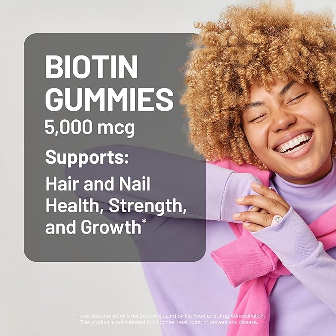 NatureWise Biotin Gummies - Supports Healthy Hair, Skin and Strong Nails - Vitamin B7 5000mcg - Natural Beauty - Strawberry-Kiwi Flavor - Vegan, Non-GMO, Gluten Free - 180 Count[90 Day Supply]