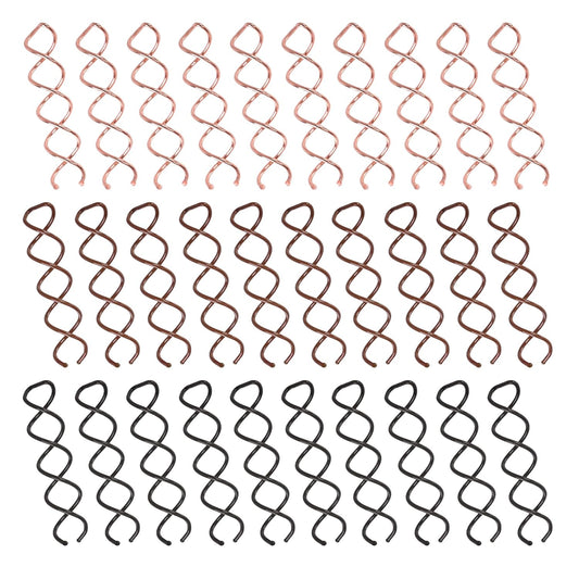 30 Pcs Spiral Hair Pins, 3 Colors Spin Pins for Hair, Alloy Spiral Bobby Pins, Bun Twist Spiral Hair Pins with Non-scratch Rounded Tips for Women (2.36 Inches)