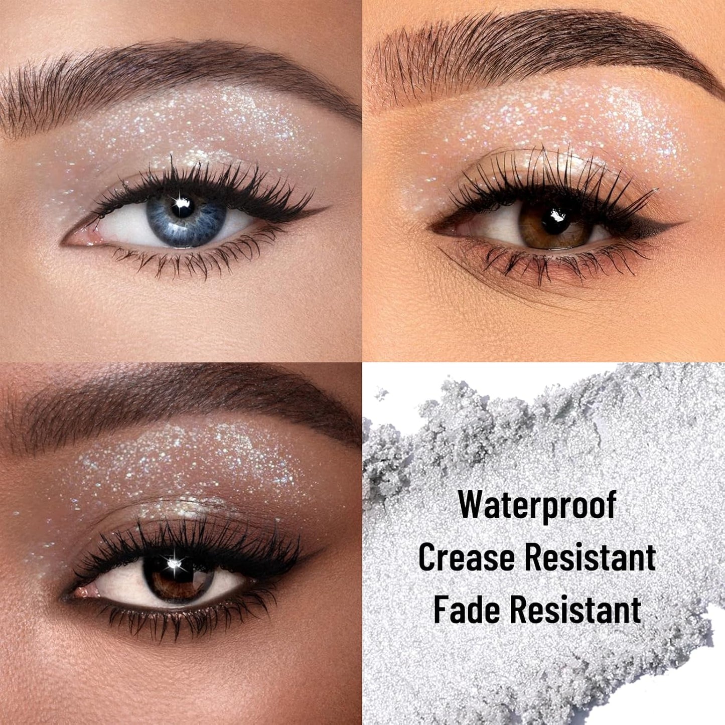 UCANBE Moonlight Single Eyeshadow Palette, Highly Pigmented Glitter Eye Shadow Powder, Professional Long-Lasting Waterproof Makeup Palette