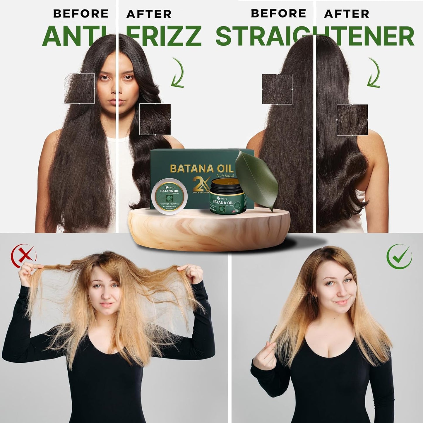 Raw Batana Oil for Hair Growth 4.05 oz and Batana Bar 3.22 oz - Pure Organic Treatment from Honduras by Dr. Sebi for Thicker, Stronger Hair and Hair Loss Prevention for All Hair Types by Felero