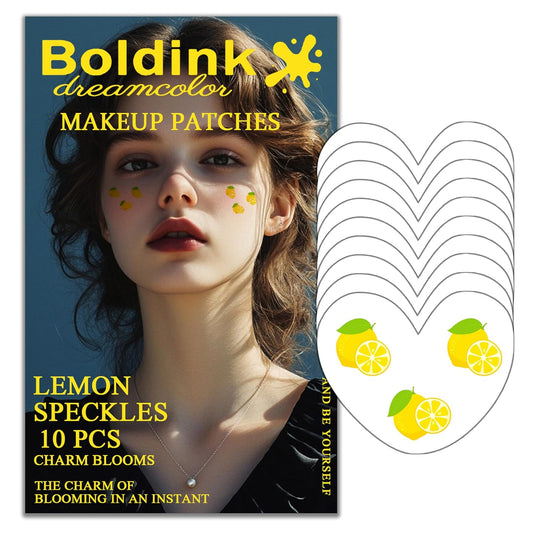 10pcs Lemon Face Makeup Patches, Waterproof Temporary Fruit Tattoos for Women