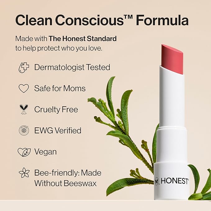 Honest Beauty Moisturizing Vegan Tinted Lip Balm 3-Pack | Antioxidant-rich Acai Extracts + Avocado Oil | Paraben Free + Cruelty Free