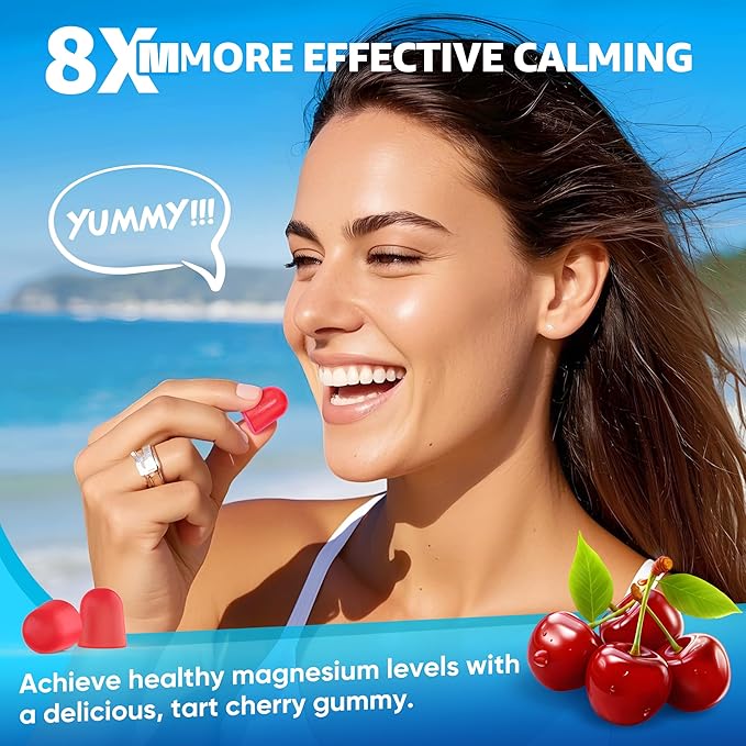 Magnesium Gummies 400mg | as 8 Forms of Magnesium Glycinate, Malate, Citrate, Taurate, Oxide, and More | with Ashwagandha Extract, D3 & B12 Supports for Calm, Zzz, Mood, Muscle Cramp - Vegan 60 Cts