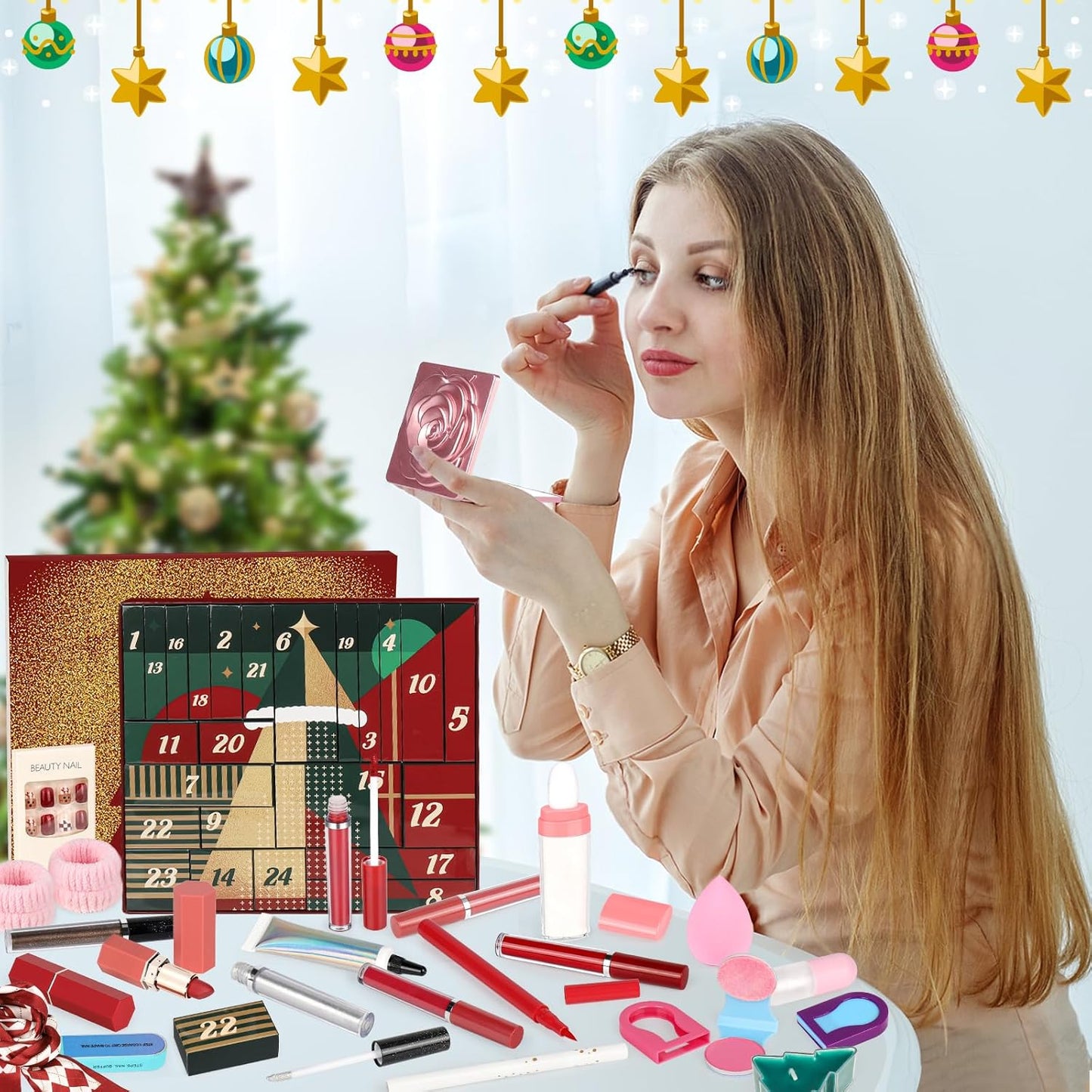 Makeup Advent Calendar 2025 for Teen Girls, 24 Individually Boxed Christmas Countdown Beauty Advent Calendar Kit Women, 2025 Advent Calendar Make Up Gift Set
