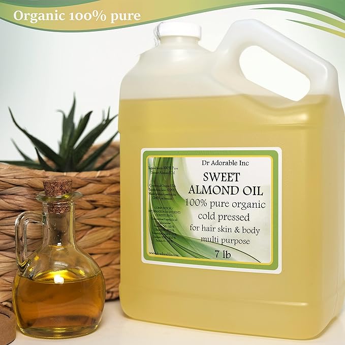 Dr Adorable - 7 lb - Sweet Almond Oil - 100% Pure Natural Organic Cold Pressed