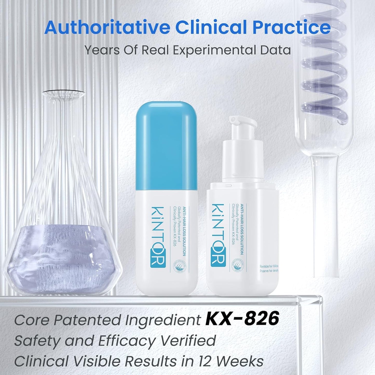 KINTOR 0.5% KX-826 Hair Growth Spray DHT Blocker Hair Regrowth Products,Nourish Hair follicles,Hair Oil Control Products For Men&Women-1 Month Supply 60ml