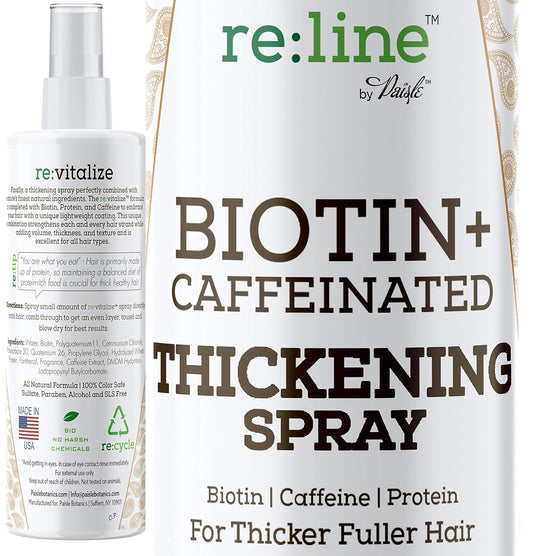Biotin Hair Thickening Spray for Volume and Growth - NATURAL Volumizer with CAFFEINE for Thicker, Fuller Hair in Seconds