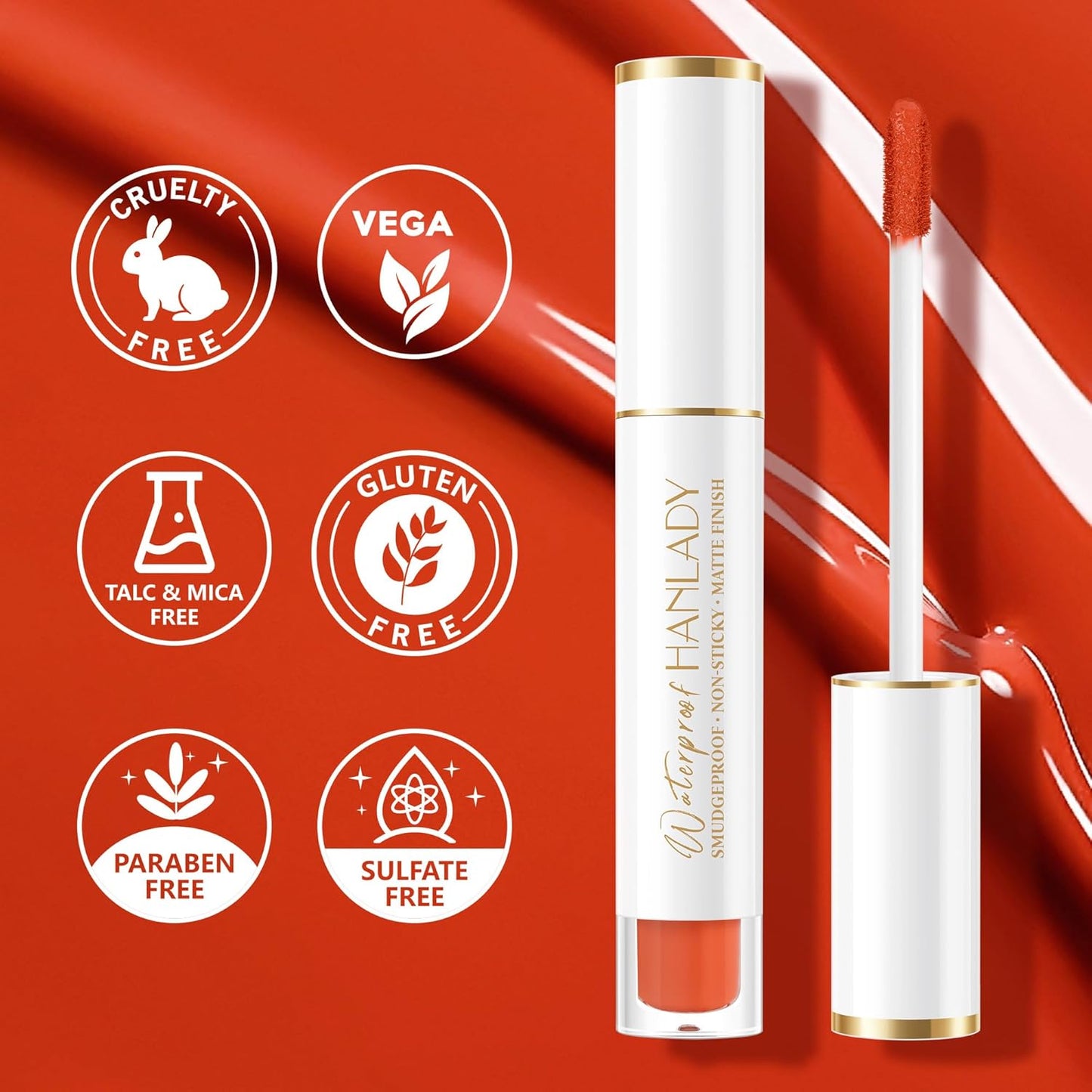 Orange Lipstick Long Lasting Lipsticks for Women Pigmented Smudgeproof Transferproof Vegan Cruelty Free Lip Makeup, A51 In Love