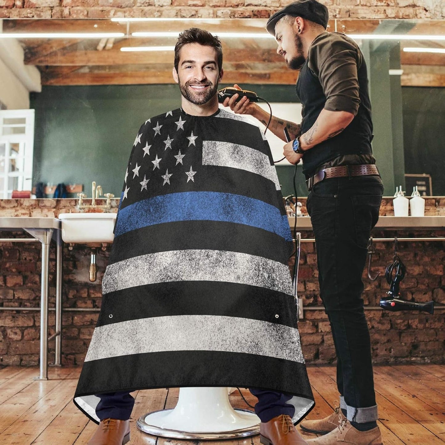 visesunny Professional Barber Cape Polyester Hair Cutting Clippings Catcher Grooming Cape Apron for Shaving Trimming For Men