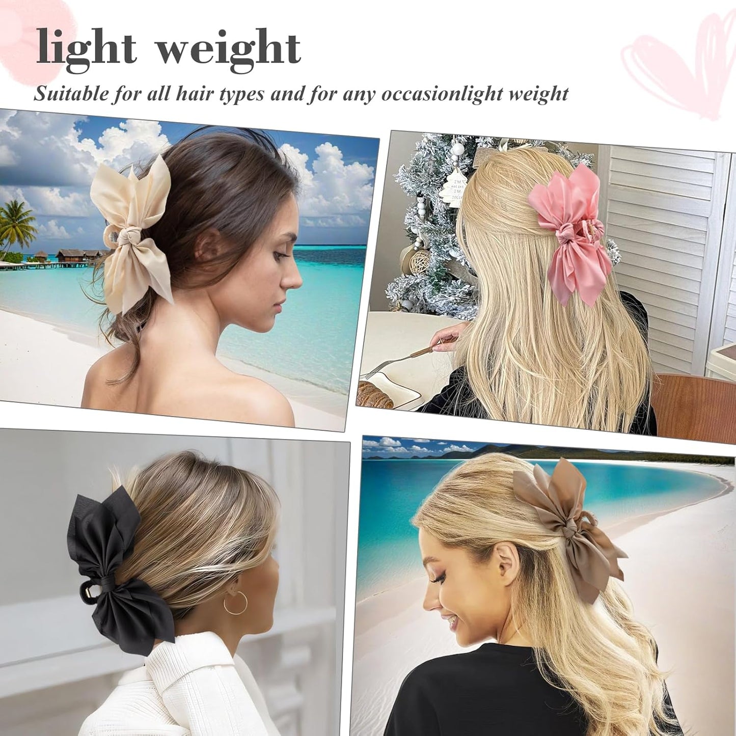 Bow Claw Clips Bow Hair Clips 4PC Big Hair Bows for Women Butterfly Styling Large Hair Clips for Thick Hair for Girls Hair Accessories for Teen