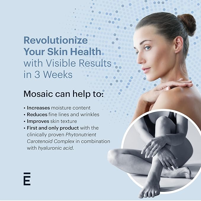 ELYSIUM Mosaic - Hyaluronic Acid Supplement - Clinically Proven - Fights Fine Lines & Skin Aging - Collagen Supplement - 30-Day Supply (Vegan Softgels)