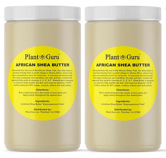 Raw African Shea Butter 32 oz. (2 Pack) Bulk 100% Pure Natural Unrefined IVORY - Ideal Moisturizer For Dry Skin, Body, Face And Hair Growth. Great For DIY Soap and Lip balm Making.