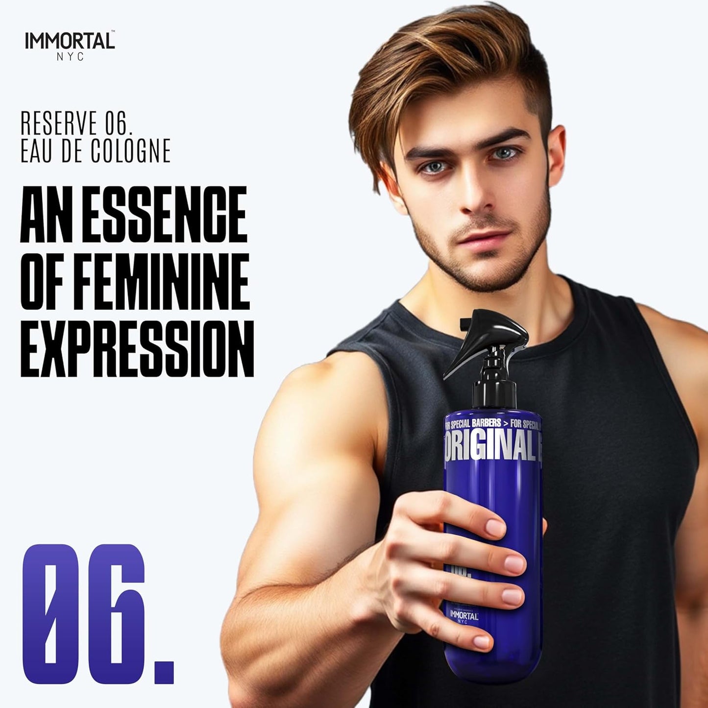 Immortal NYC Reserve 06, After Shave Spray Body/Face Men's Cologne, 17 oz - Exclusive Barbers - Softens Skin - Refreshes/disinfects and Relieves Face and Skin - Moisturizing Formula After Shaving