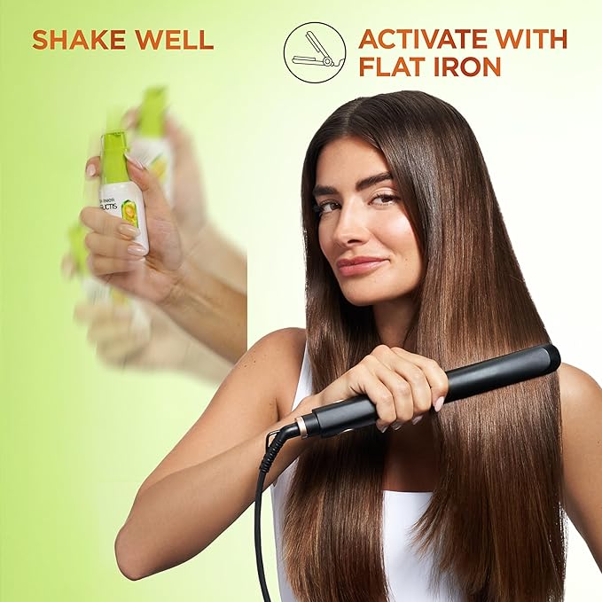 Garnier Fructis Sleek and Shine Sleek and Stay Hair Serum for Frizzy, Dry Hair, Heat Protectant Formulated with Alpha Silane, 1.7 Fl Oz