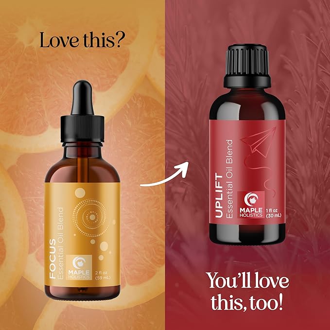 Focus Essential Oil Blend for Diffusers - Citrus and Mint Essential Oils Blend for Energy Focus and Attention Support - Essential Oil for Focus with Aromatherapy Oils for Diffusers and Humidifiers