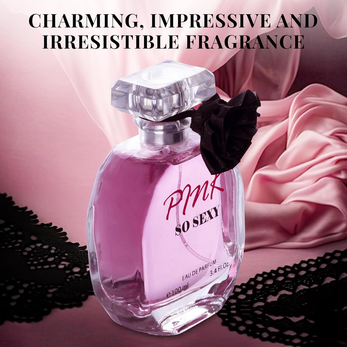 Pink So Sexy for Women Eau De Parfum - Floral Fruity Fragrance with Sugary Sweet Scent - Bergamot, Apple & Whipped Cream - Fresh, Sweet & Creamy - Luxurious Aroma in 100ml Bottle - Paraben Free