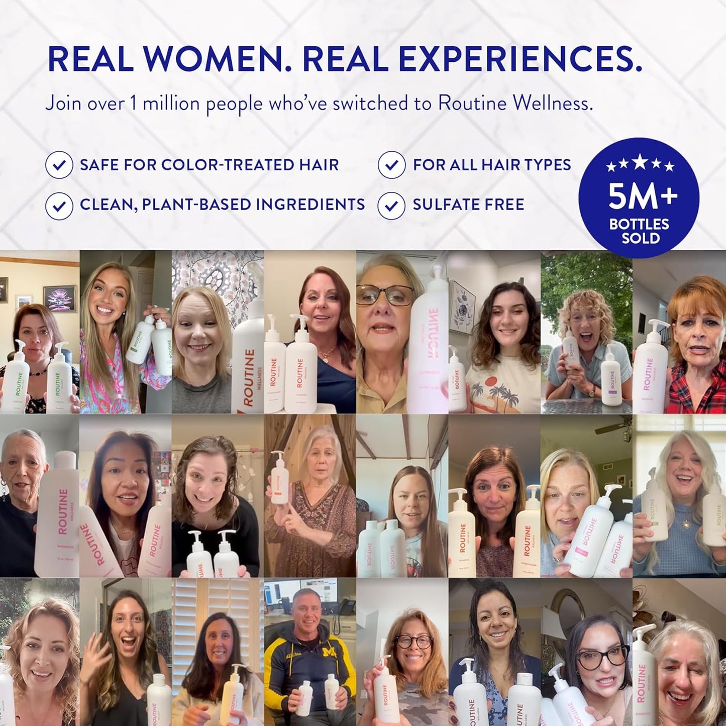 Routine Wellness Anti-Thinning Shampoo for Thinning Hair - Biotin DHT Blocker Women & Men - Color Safe Shampoo for Hair Loss & Healthy Hair - Cucumber (Pack of 2)