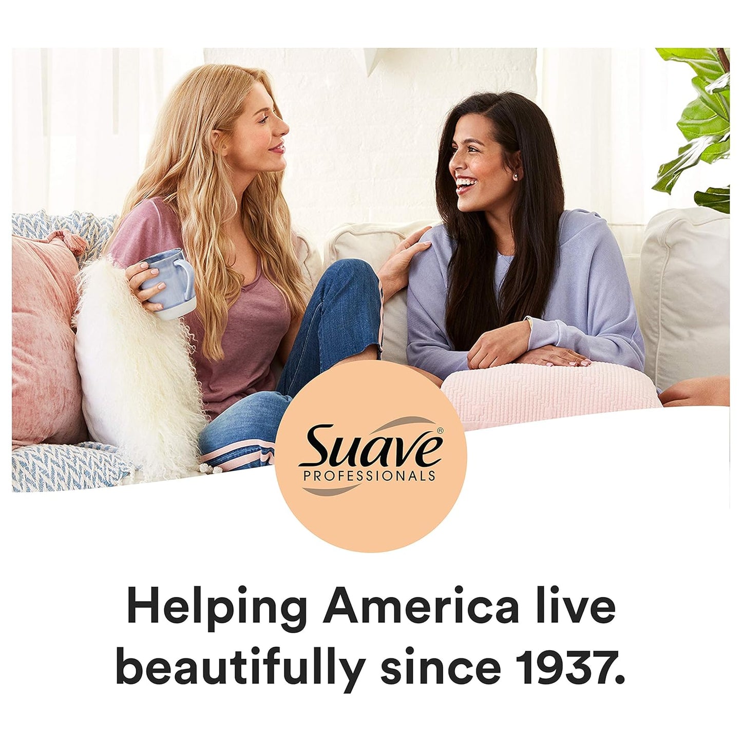 Suave Professionals Color Care Conditioner for Color-Treated and Frizzy Hair Keratin Infusion Hair Conditioner with 48-hour Frizz Control 28 oz, Pack of 4