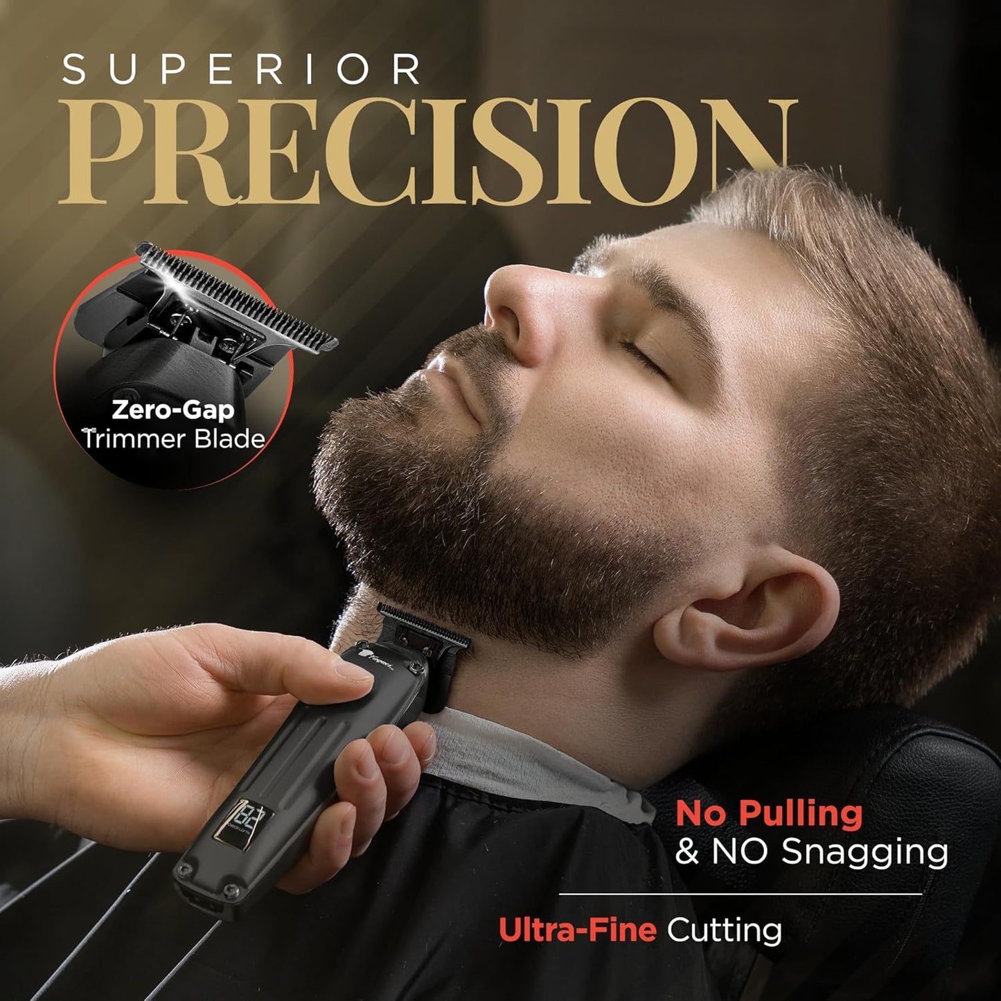 Fagaci Professional Hair Clippers for Men with Superior Precision, Brushless Motor Barber Clippers and Trimmers Set, 5X Longer Sharpness Hair Cutting Kit, Mens Haircut Cordless Clipper for Barber