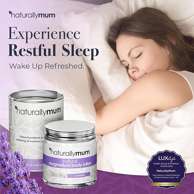 Magnesium Body Lotion [NATURAL & VEGAN] - Topical Magnesium Chloride Cream Lotion Support for Sleep, Bone, Heart & Muscle Health - Lavender - Made in UK & Safe for Kids