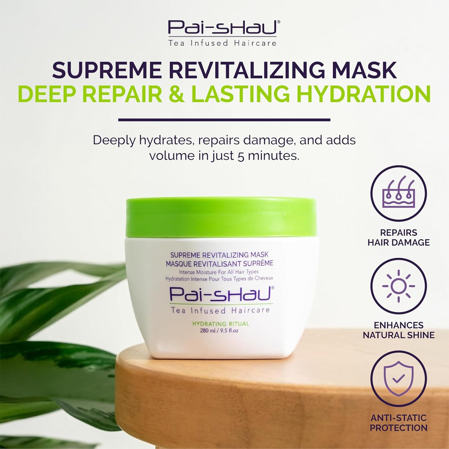 Pai-Shau Supreme Revitalizing Mask - Repairative Hair Treatment Suitable for All Hair Types - 9.5 Fl Oz