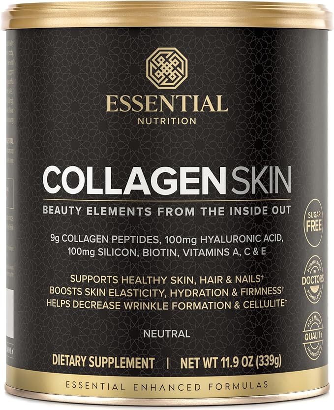 Collagen Skin - Hydrolyzed Collagen Peptides, with Hyaluronic Acid, Silicon & Biotin - Hair, Skin & Nails - Neutral - 11.9 oz (30 Servings)