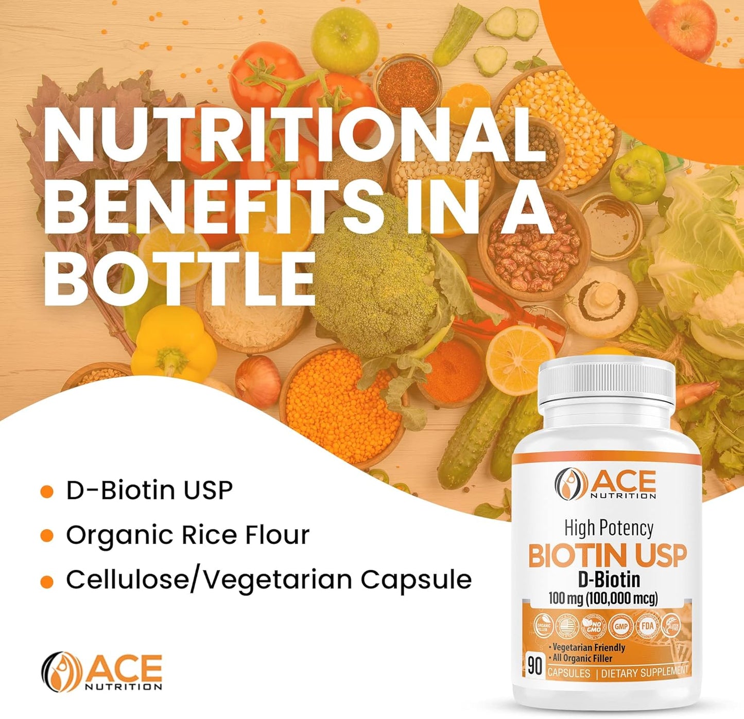 High Potency Biotin USP (D-Biotin) 100mg (100,000mcg) (3)