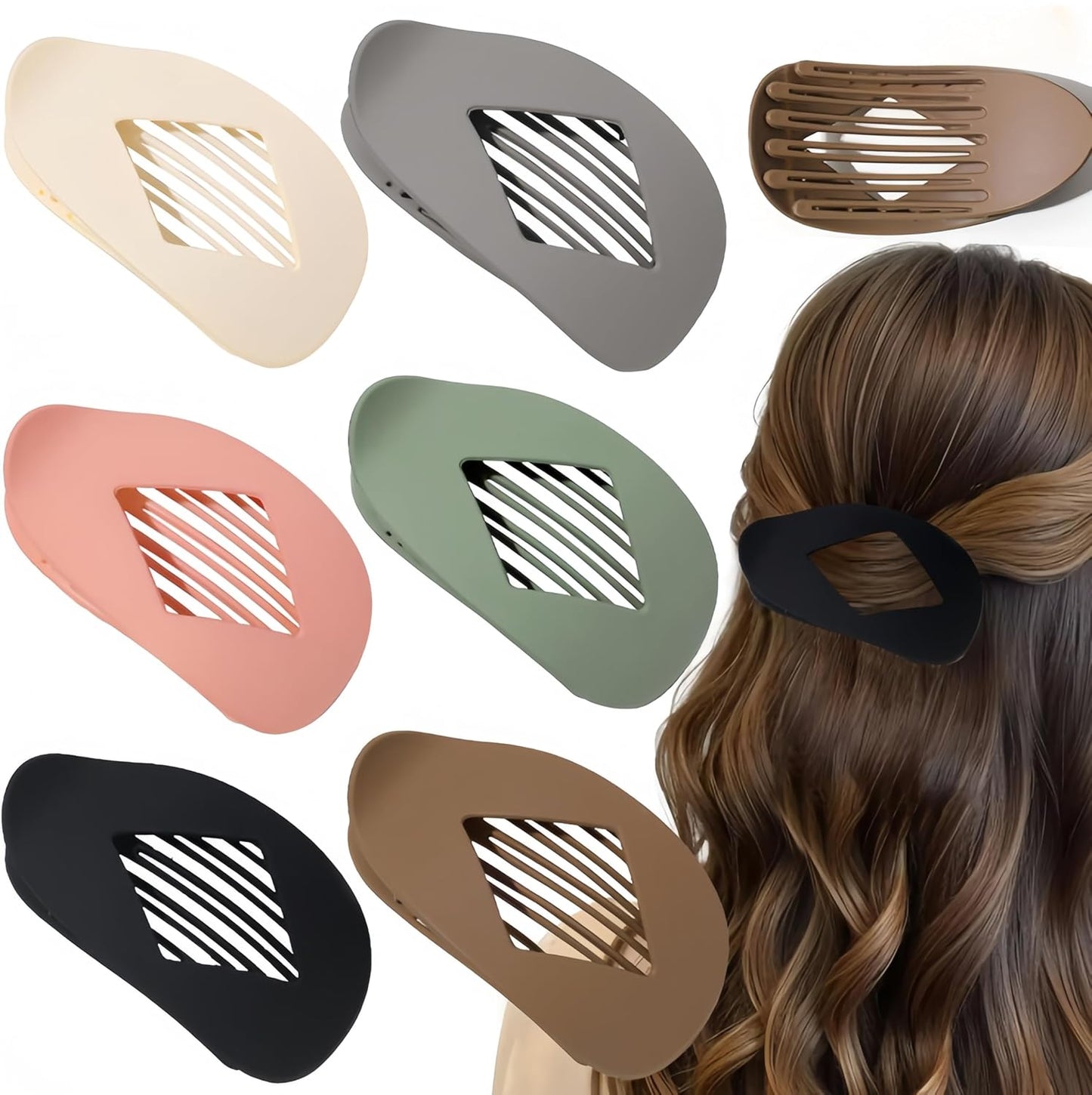 6 Pack Flat Hair Clips for Women – Non-Slip Duckbill Hair Barrettes for Thick & Thin Hair, Neutral Tones Hair Accessories for Styling, Sectioning, Everyday Wear