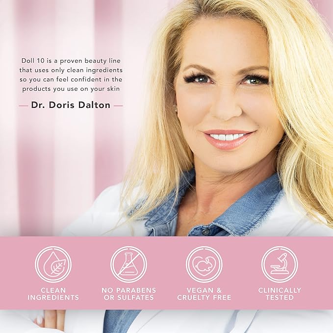 Doll 10 - Smooth Assist Overnight Facial 11% Triple-Acid Resurfacing Serum - Proven Overnight Transformation - Improves Skin Tone, Pores, Wrinkles & More - Vegan, Cruelty Free & No Parabens (1 oz)