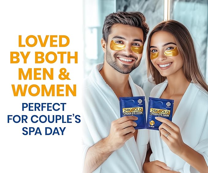 Stylia Under Eye Patches for Dark Circles and Puffy Eyes (20 Pairs) - 24k Gold Collagen Mask with Hyaluronic Acid, Eye Masks for Dark Circles and Puffiness, Gifts for Women, Valentines Day Gifts