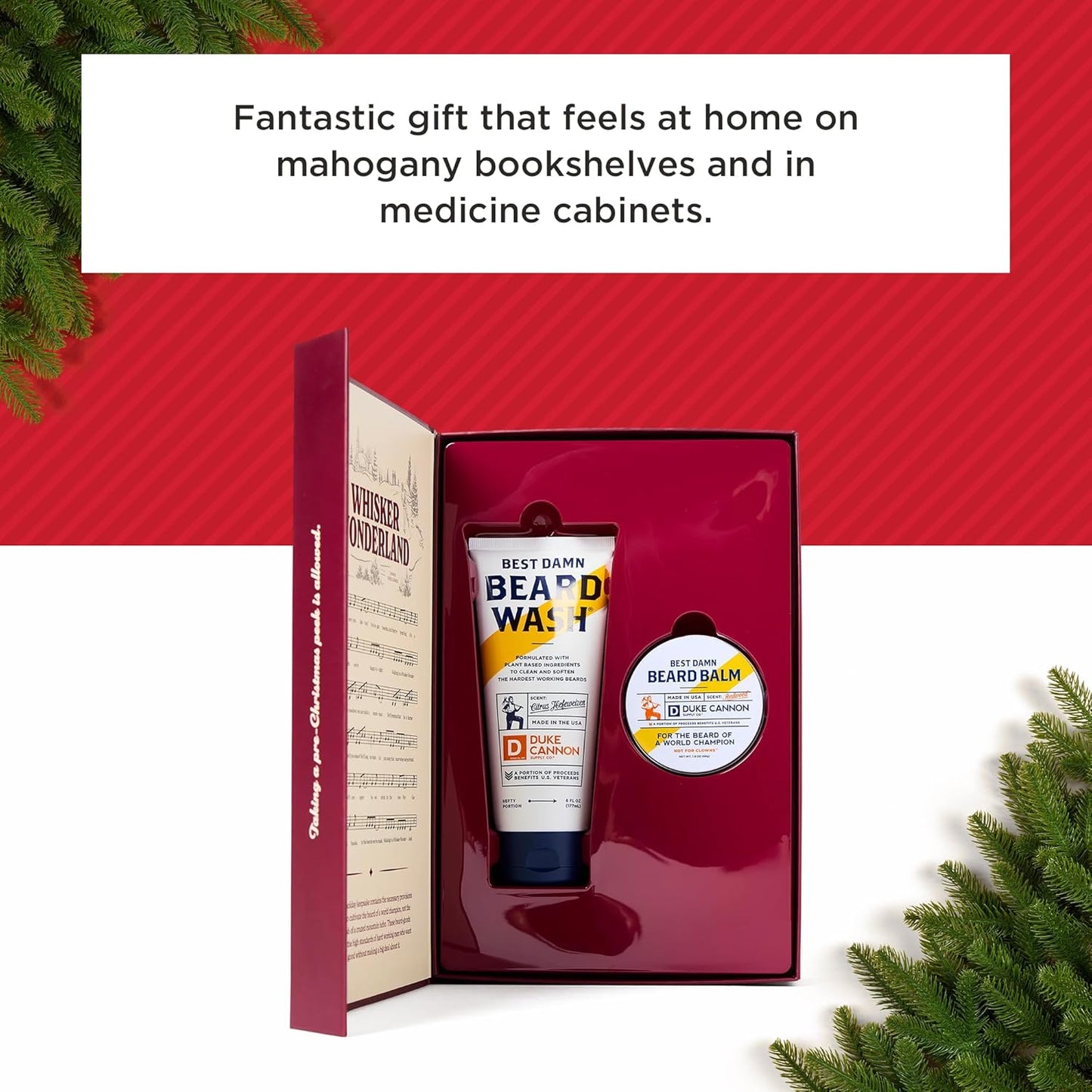 Duke Cannon Whisker Wonderland Beard Care Gift Set – Beard Wash + Beard & Face Lotion – Holiday Kit for Men – Barley & Wheat Protein – Vitamin B & E – Light Citrus Scent – Grooming Gift