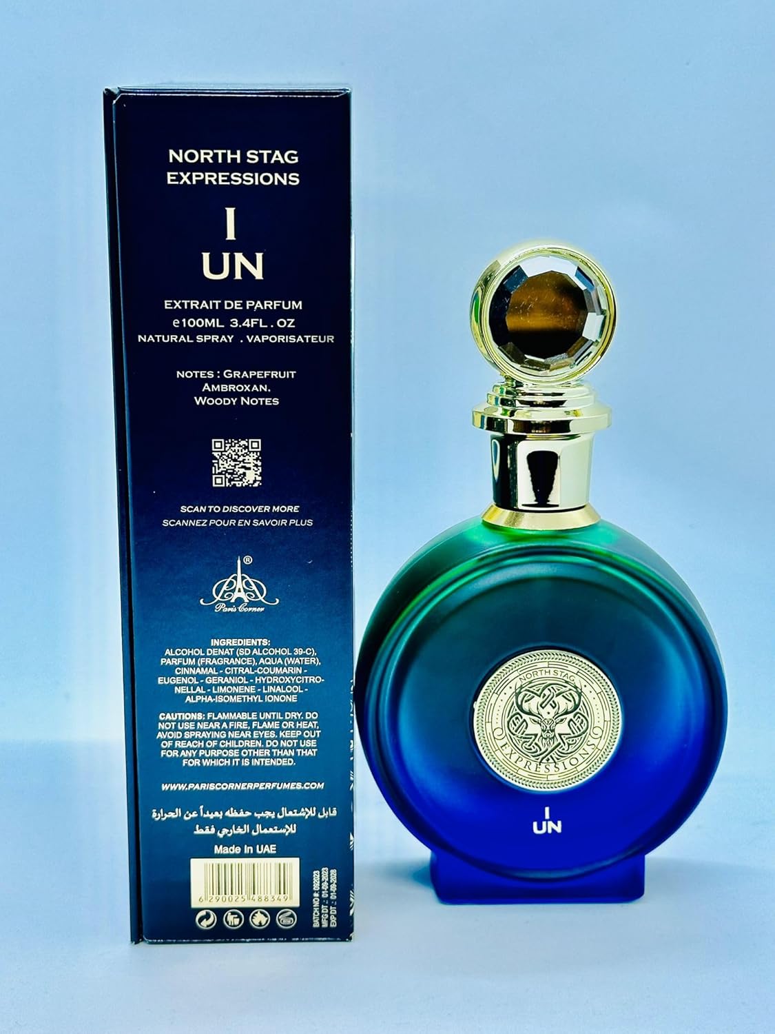 Paris Corner | North Stag Expressions I UN Extrait de Parfum 100ml | Luxury Perfume for Men | Bold & Sophisticated Scent with Pineapple, Cucumber, Patchouli, Musk & Vanilla | Premium Perfume Spray