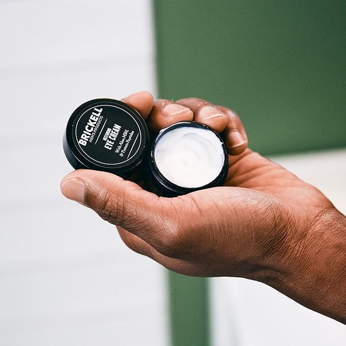 Brickell Men's Ultimate Anti-Aging Routine, Anti-Wrinkle, Night Face Cream and Eye Cream to Reduce Puffiness, Wrinkles, Dark Circles, Under Eye Bags, Natural and Organic, Scented