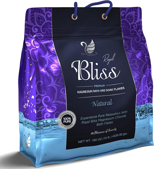 Magnesium Bath & Foot Soak Flakes, Epsom Salt Alternative, High-Absorption Minerals, Natural Salts for Relaxation, Wellness & Muscle Relief, Ideal for Soaking, Recovery, and Stress Relief 10 LB