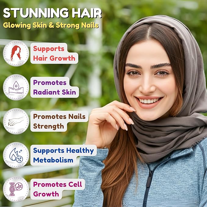 Vegan Biotin Gummies for Adult & Kids | 90 Gummies | 5000 mcg 45 Servings | Non-GMO | Gluten, Gelatin, Peanuts, Egg & Dairy Free | Biotin Gummy Vitamins for Hair, Skin & Nails Halal