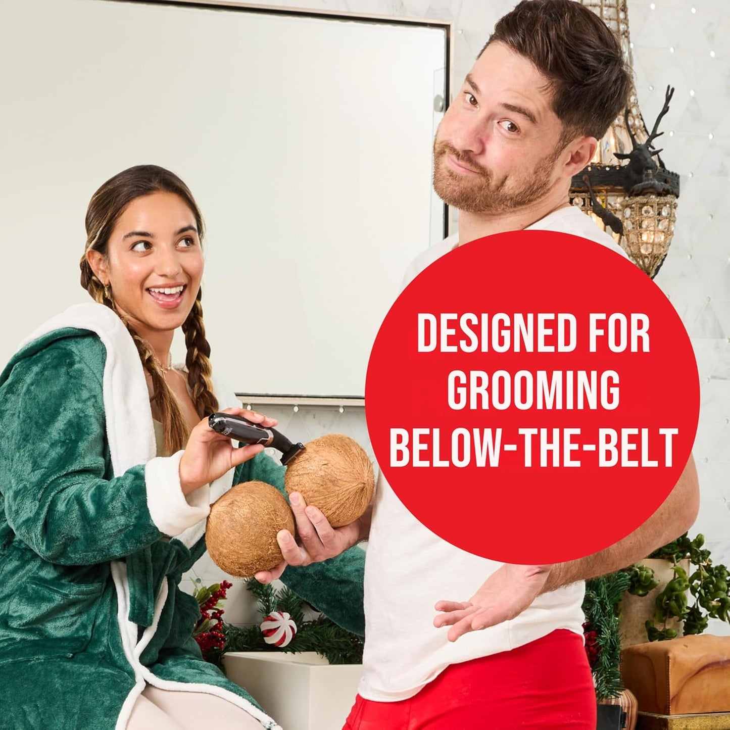 HAPPY NUTS The Ballber™ Electric Body Hair Trimmer for Men - Mens Body Groomer Kit for Privates - IPX7 Waterproof Shaver for Hard to Reach Areas